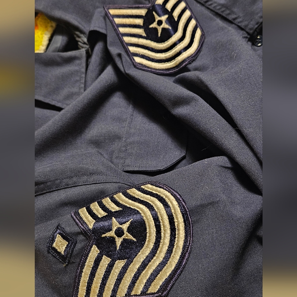 Navy Blue Military Field Shirt with Insignia - Picture 2 of 5